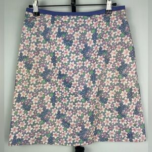 Vintage Lilly Pulitzer‎ Blue Pink Ditsy Flower 100% Cotton Mini Skirt
